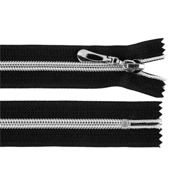 zipy spirálové No 7 se stříbrnými zoubky