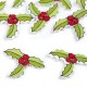 Dřevěný dekorační knoflík vánoční cesmína, hvězda, čepice 10ks