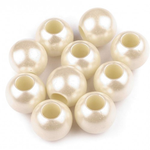 Plastové perly s velkým průvlekem / plavkové 11x15 mm10 - 10ks