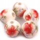 Porcelánové korálky s květy Ø12 mm5 - 5ks