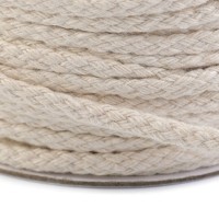 Oděvní šňůra / bavlněná příze / knot šíře 4 mm splétaná plochá 50m
