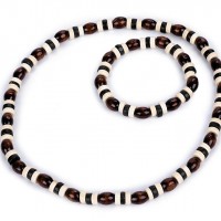 Sada náhrdelník a náramek z dřevěných korálků1 - 1sada