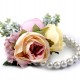 Perlový náramek svatební pro družičky s květy 1ks