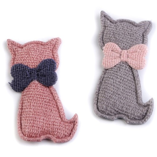 Textilní aplikace / nášivka kočka2 - 2ks