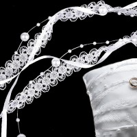 Svatební stuha trojitá s perlami 13.5m