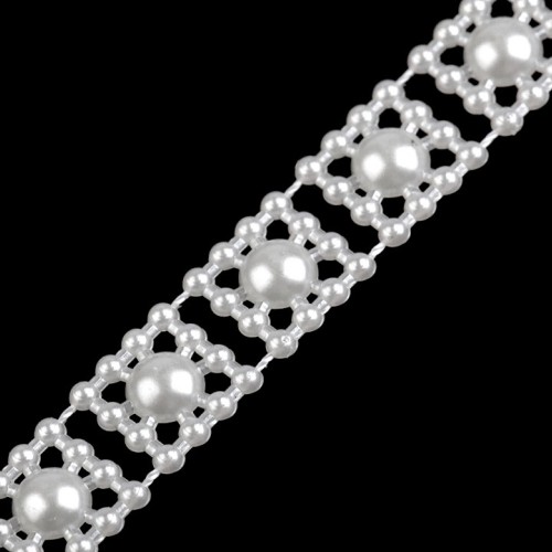 Borta s perlami - půlperle šíře 9 mm 9m