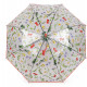 Dámský / dívčí průhledný vystřelovací deštník luční květy 1ks