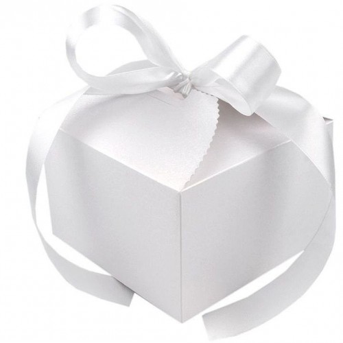 Papírová dárková krabička svatební se stuhou10 - 10ks