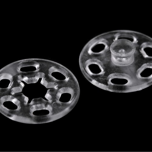 Plastové patentky / stiskací knoflíky transparentní Ø13 mm, Ø15 mm10 - 10pár