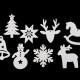 Dřevěné dekorace vánoční vločka, hvězda, stromeček, zvoneček, koník, sob k zavěšení / k nalepení6 - 6ks