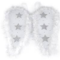 Andělská křídla s peřím a glitrovými hvězdami 1ks