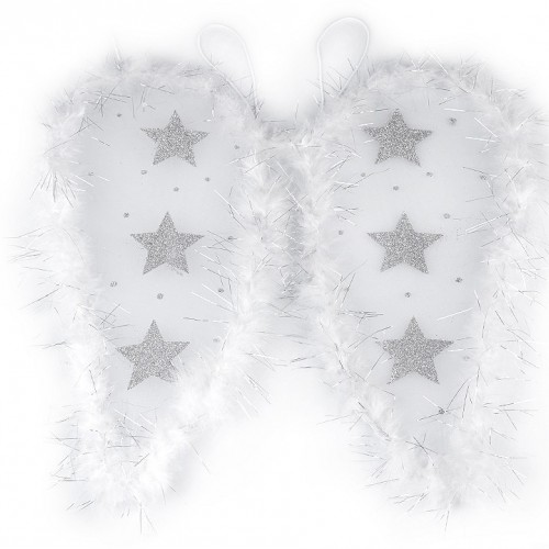 Andělská křídla s peřím a glitrovými hvězdami 1ks