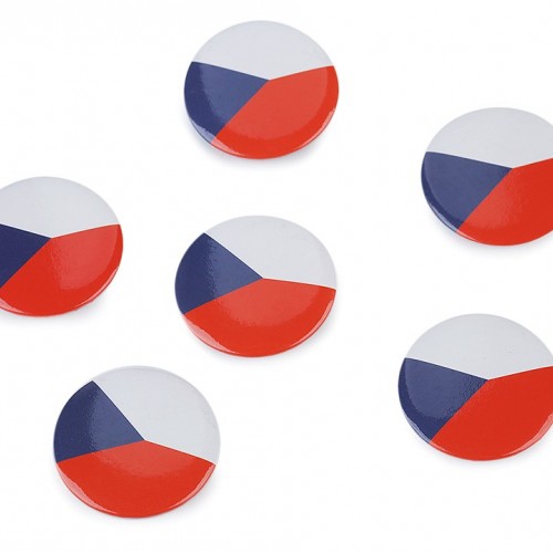 Brož - vlajka Česká republika Ø3,5 cm 6ks