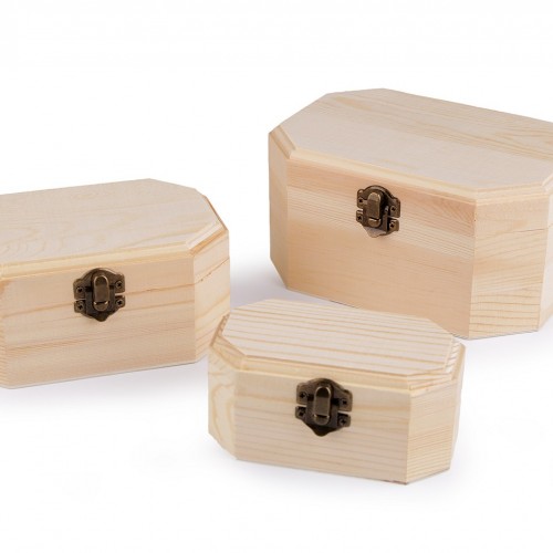 Dřevěná krabička k dozdobení sada 3 ks 1sada