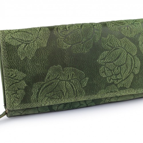 Dámská peněženka kožená s květy 1ks