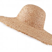 Dámský klobouk / slamák k dozdobení s otřepeným okrajem 1ks