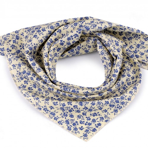 Bavlněný šátek s květy 55x55 cm 1ks