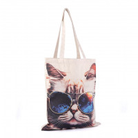 Textilní taška bavlněná kočka 34x43 cm 1ks