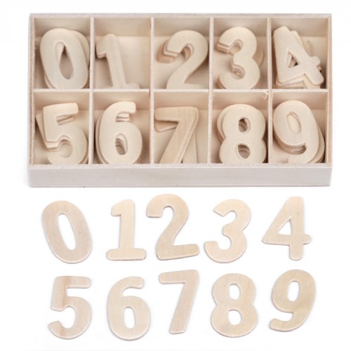 Dřevěná čísla v krabici 1krab.
