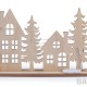 Dřevěná dekorace zimní domečky svítící LED 1ks