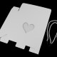 Papírová krabice s průhledem srdce a kroucenou šňůrkou 3ks
