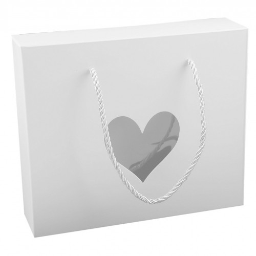 Papírová krabice s průhledem srdce a kroucenou šňůrkou 3ks