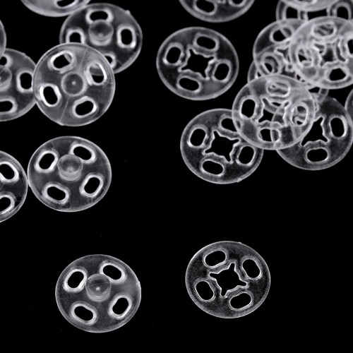 Plastové patentky / stiskací knoflíky transparentní Ø10 mm10 - 10pár