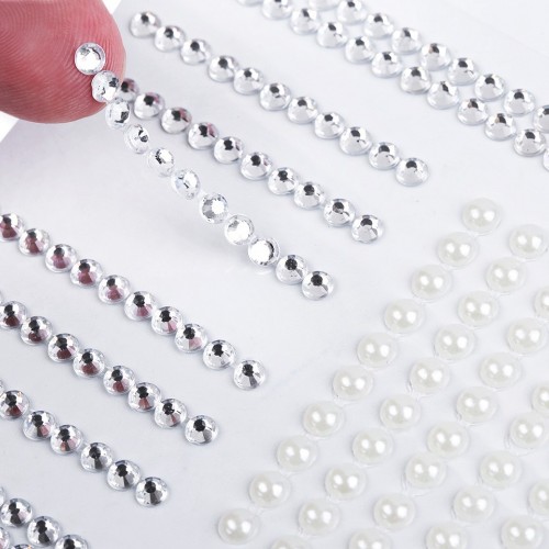 Samolepicí kamínky a perly na lepicím proužku1 - 1karta
