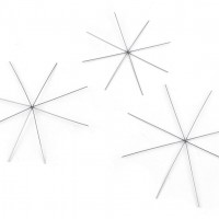 Vánoční hvězda / vločka drátěný základ na korálkování Ø10,5 cm, 12,5 cm, 13,5 cm2 - 2ks