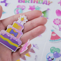 Samolepky plastické - narozeninové Happy Birthday 1karta