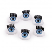 Plastové oči s řasami k nalepení 11x15 mm6 - 6ks