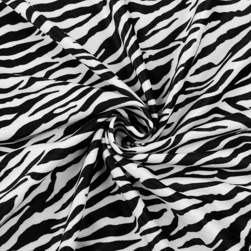 Samet imitace zvířecí kůže zebra 1m