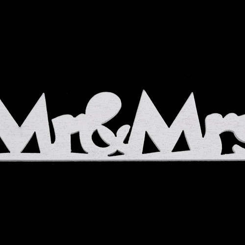 Svatební dřevěný nápis Mr&Mrs 12ks