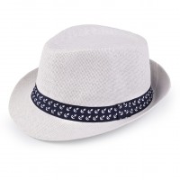 Dětský letní klobouk / slamák (55 cm) bílá